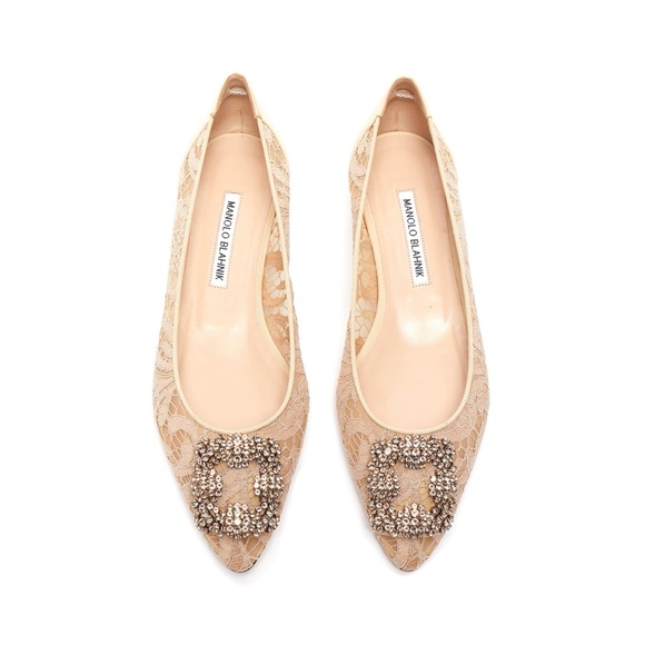MANOLO BLAHNIK HANGISI LACE BALLERINA FLATS - Picture 3 of 9